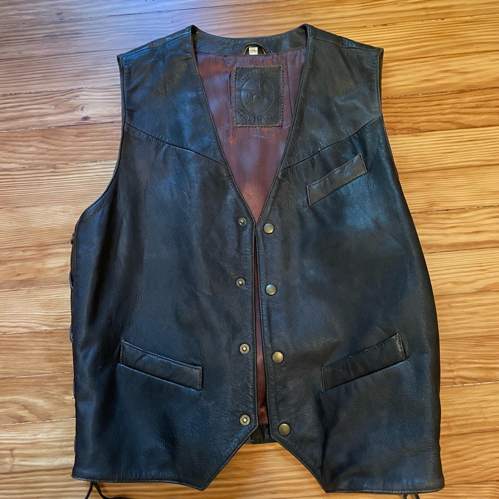 Genuine Leather Vest 80s